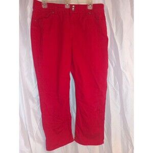 Nine West Jeans Date Night Fit Capri Jeans Red 12/31 Mid Rise Stretch Rhinestone